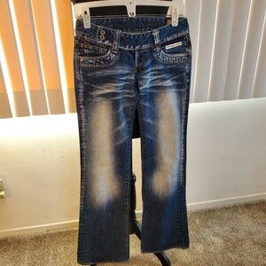 Dark Blue Crocker Jeans with Fading in the Front